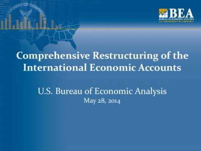 Comprehensive Restructuring of the International Economic Accounts U.S. Bureau of Economic Analysis May 28, 2014  Outline