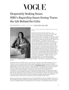    	
   Desperately Seeking Susan: HBO’s Regarding Susan Sontag Traces