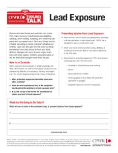 TOOLBOX  TALK Lead Exposure