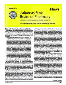 News  February 2011 Arkansas State Board of Pharmacy