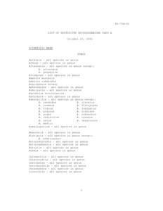 §4-71A-21  LIST OF RESTRICTED MICROORGANISMS PART A October 25, 2001  SCIENTIFIC NAME