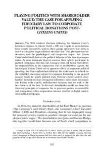 Corporate governance / Board of directors / Duty of care / Corporation / Revlon /  Inc. v. MacAndrews & Forbes Holdings /  Inc. / Fiduciary / Corporate law / Political action committee / Derivative suit / Law / Corporations law / Citizens United v. Federal Election Commission