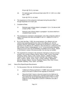 50 ppm @ 15% O2, dry basis (iii) For stationary gas turbines permitted under[removed]on or after April 1, 2000: 6 ppm @ 15% O2, dry basis