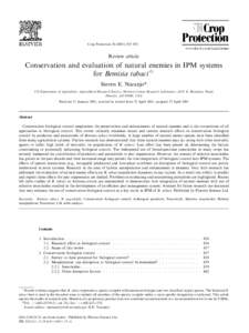 Crop Protection[removed]–852  Review article Conservation and evaluation of natural enemies in IPM systems for Bemisia tabaci$