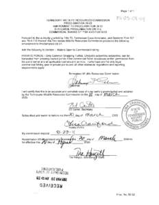 Page 1 of 1  S-os-ocz -crt TENNESSEE WILDLIFE RESOURCES COMMISSION PROCLAMATION 09-02