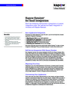 Solution Data Sheet  Kapow Katalyst for SaaS Integration ™