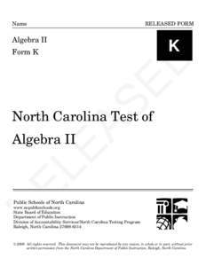 Microsoft Word - released_EOC Algebra II Cover_2008-09.doc