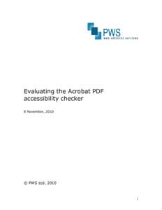 Evaluating the Acrobat PDF accessibility checker
