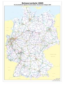 Schwerverkehr 2005 Durchschnittliche tägliche Verkehrsstärke, Straßennetz: Frühjahr 2005 D Ä N E - Westerland