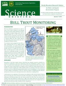 Bull Trout Monitoring - Science Briefing