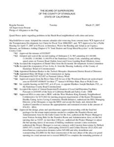 March 27, 2007 Board of Supervisors Minutes