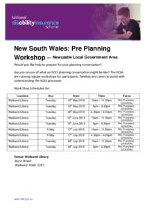 Newcastle Pre-Planning workshop
