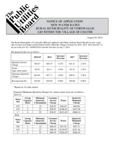 Manitoba Public Utilities Board / Water tariff