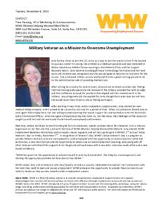 Tuesday, November 4, 2014 CONTACT: Trina Fleming, VP of Marketing & Communications WHW (Women Helping Women/Men2WorkEast McFadden Avenue, Suite 1A, Santa Ana, CA2333 X304