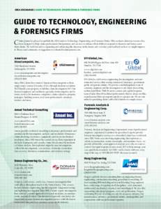 IDEA EXCHANGE | Guide to Technology, Engineering & Forensics Firms  Guide to Technology, Engineering & Forensics Firms C