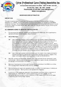 CPGFA Inc. Moorings Code of Practice 22 JAN 2007