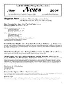 Nashville Old-Time String Band Association  News May