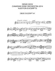 DENIS WICK CANADIAN WIND ORCHESTRA 2014 AUDITION EXCERPTS OBOE EXCERPT #1  DENIS WICK