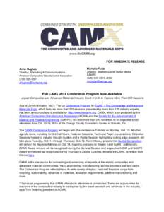 FOR IMMEDIATE RELEASE Anna Hughes Director, Marketing & Communications American Composites Manufacturers Association[removed]