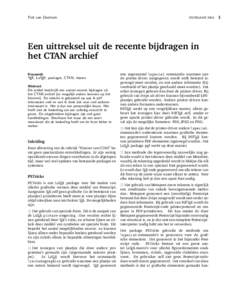Piet van Oostrum  VOORJAAR 2005 Een uittreksel uit de recente bijdragen in het CTAN archief