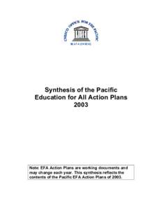 Microsoft Word - Synthesis of Pacific EFA Action Plans 2003.doc