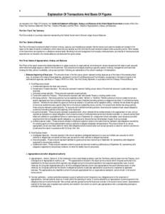 4  Explanation Of Transactions And Basis Of Figures As indicated in the “Table Of Contents,” the Combined Statement of Receipts, Outlays, and Balances of the United States Government consists of Part One – Fiscal Y