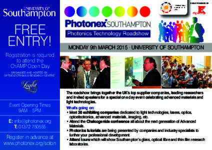 EVENT POWERED BY  FREE ENTRY!  MONDAY 9th MARCH 2015 · UNIVERSITY OF SOUTHAMPTON