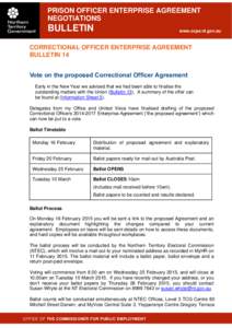 PRISON OFFICER ENTERPRISE AGREEMENT NEGOTIATIONS BULLETIN  www.ocpe.nt.gov.au