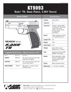 PDFSS-KT9093KT9093 Kahr ® T9, 9mm Pistol, 3.965