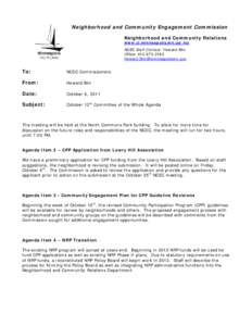 Neighborhood and Community Engagement Commission Neighborhood and Community Relations www.ci.minneapolis.mn.us/ncr NCEC Staff Contact: Howard Blin Office: [removed]removed]