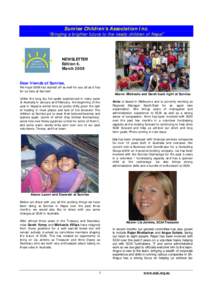 Sunrise Children’s Association Inc.  “Bringing a brighter future to the needy children of Nepal” NEWSLETTER Edition 6,