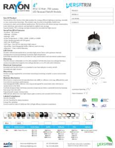 4” RFL4 12 Watt[removed]Lumens PROJECT:  LED Recessed Retrofit Module