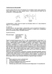 A nikotin kinyerése dohánylevélből A nikotin a dohány (Nicotiana tabacum) fő alkaloidja. Frissen desztillálva színtelen, nagyon mérgező olaj. Vízben oldódó közepesen erős bázis, vízgőzzel illékony, 2 molekula pikrinsavval alkotott sója jól