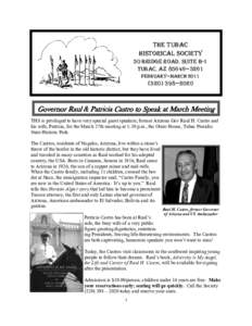 The Tubac Historical Society 50 Bridge road, suite b-1 Tubac, AZ 85646—3261 FEBRUARY—MARCH 2011
