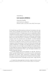 chapitre 4  Les causes célèbres Geneviève Ouellet à partir des dossiers colligés par Élizabeth Campos, Louise Fines et Jean-Michel Tessier-Jasmin