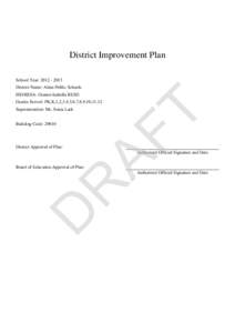 District Improvement Plan School Year: [removed]District Name: Alma Public Schools ISD/RESA: Gratiot-Isabella RESD Grades Served: PK,K,1,2,3,4,5,6,7,8,9,10,11,12 Superintendent: Ms. Sonia Lark