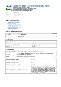 NATURA[removed]STANDARD DATA FORM For Special Protection Areas (SPA), Proposed Sites for Community Importance (pSCI), Sites of Community Importance (SCI) and for Special Areas of Conservation (SAC)