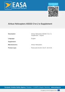 Airbus Helicopters AS332 C1e-L1e Supplement  Description: Airbus Helicopters AS332 C1e-L1e Supplement - original