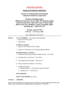 Minutes / Agenda / Pearce / Geography of the United States / Meetings / Parliamentary procedure / Idaho