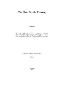 The Elder Scrolls Treasury  Volume I