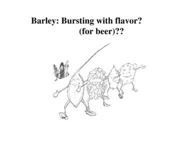 Barley: Bursting with flavor? (for beer)?? A Gordian knot?  Variety: Genetics, Management, Climate, Biotic and Abiotic Stresses