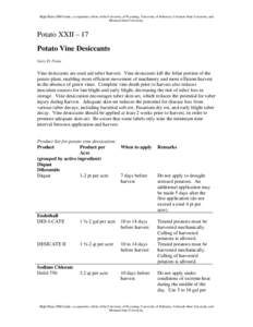 Staple foods / Tubers / Potato / Phytophthora infestans / Agriculture in the United States / Rural community development / Cooperative extension service / Pesticide / Food and drink / Biology / Agriculture