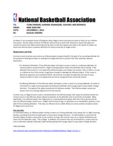 National Basketball Association TO: FROM: DATE: RE: