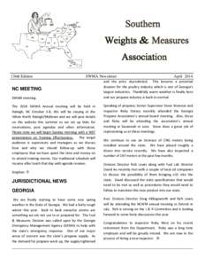 Southern Weights & Measures Association 136th Edition  SWMA Newsletter