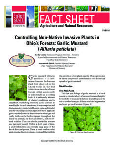 Controlling Non-Native Invasive Plants in Ohio’s Forests: Garlic Mustard (Alliaria petiolata)