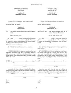 Form / Formule 33C APPENDIX OF FORMS FORM 33C FORMULAIRE FORMULE 33C