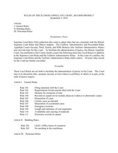 Illinois Second District Appellate Local Rules - September 9, 2014