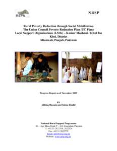 NRSP  Rural Poverty Reduction through Social Mobilization The Union Council Poverty Reduction Plan (UC Plan) Local Support Organizations (LSOs) – Kamar Mashani, Tehsil Isa Khel, District