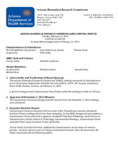 ABRC / Translational Genomics Research Institute / Quorum / Jan Brewer / Arizona Department of Health Services / Committee / Phoenix /  Arizona / Parliamentary procedure / Arizona / State governments of the United States