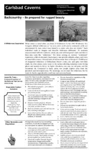 Microsoft Word - Backcountry use site bulletin